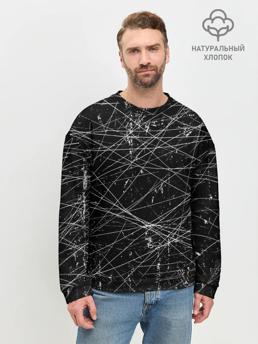 Мужской свитшот базовый / ГРАНЖ / GRUNGE Ч/Б