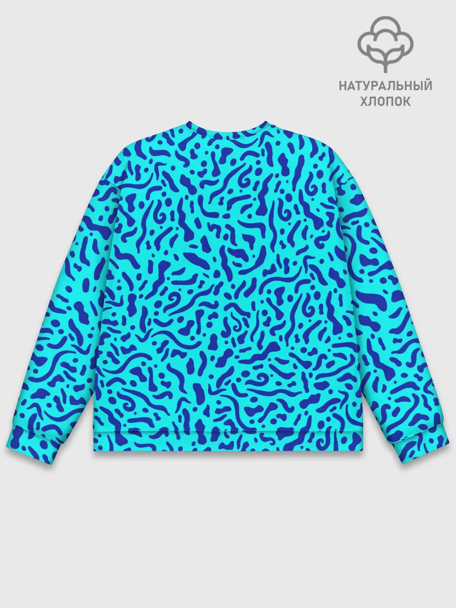 Мужской свитшот базовый / Неоновые синие узоры