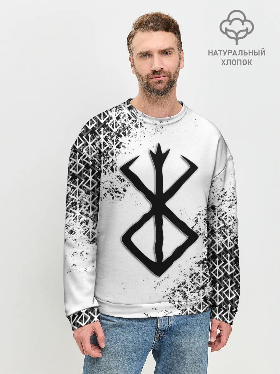 Мужской свитшот базовый / БЕРСЕРК logo ч/б