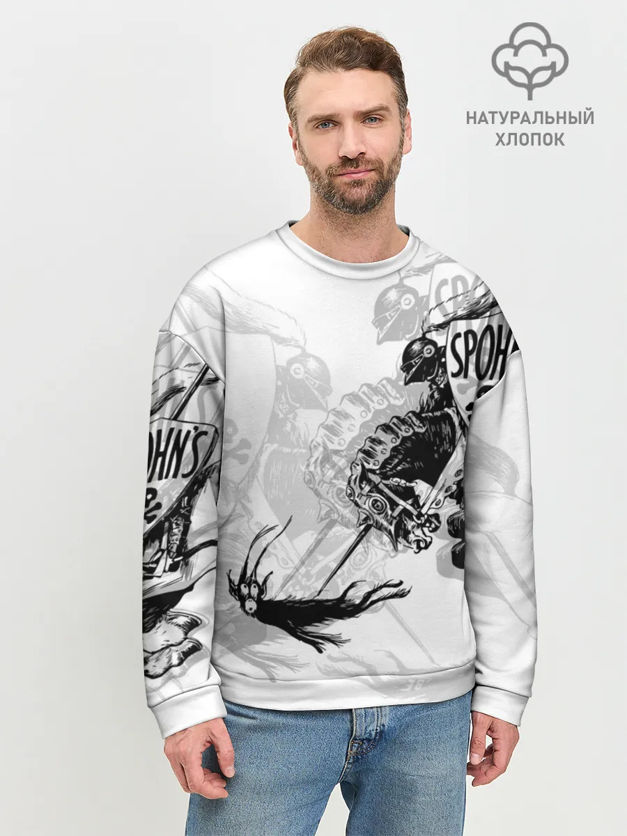 Мужской свитшот базовый / Всадник и чёрт