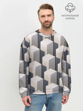 Мужской свитшот базовый / ГрафиЧеские Кубы