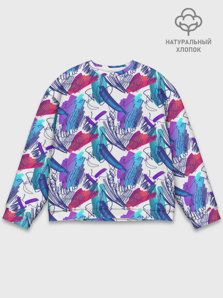 Мужской свитшот базовый / Абстракция пятна краски