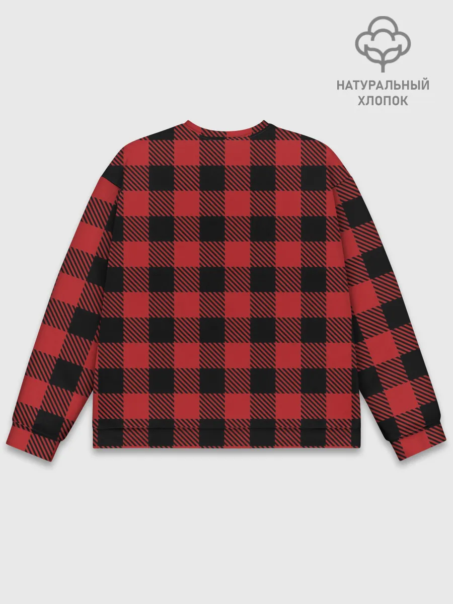 Мужской свитшот базовый / Манчестер Юнайтед фон в клетку