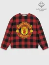 Мужской свитшот базовый / Манчестер Юнайтед фон в клетку