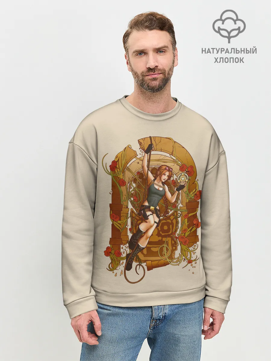 Мужской свитшот базовый / Лара с сокровищем