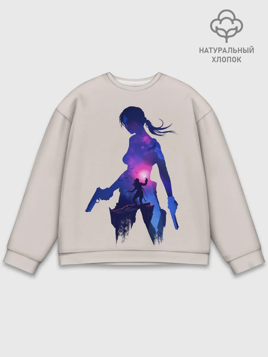 Мужской свитшот базовый / Лара с оружием