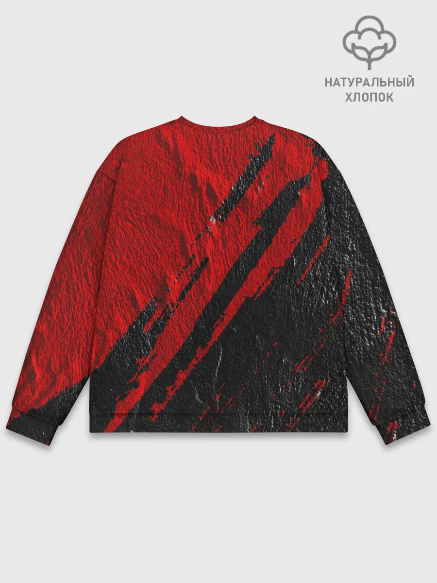 Мужской свитшот базовый / Красное чёрное 3D