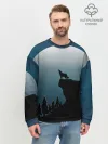 Мужской свитшот базовый / ВОЛК И ЛУНА 3D