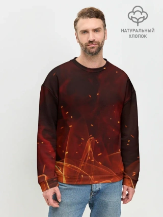Мужской свитшот базовый / ПЛАМЯ 3D