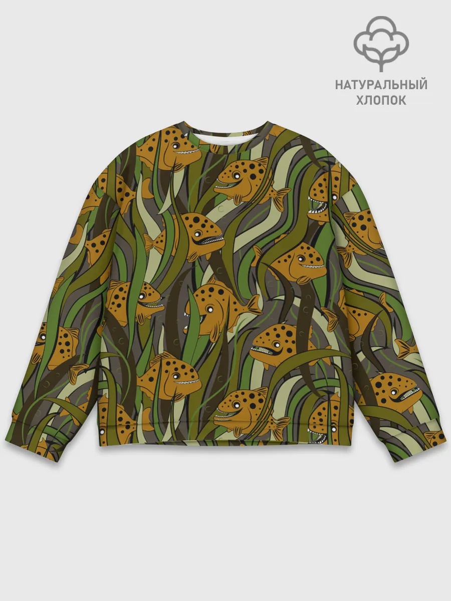 Мужской свитшот базовый / Пираньи камуфляж