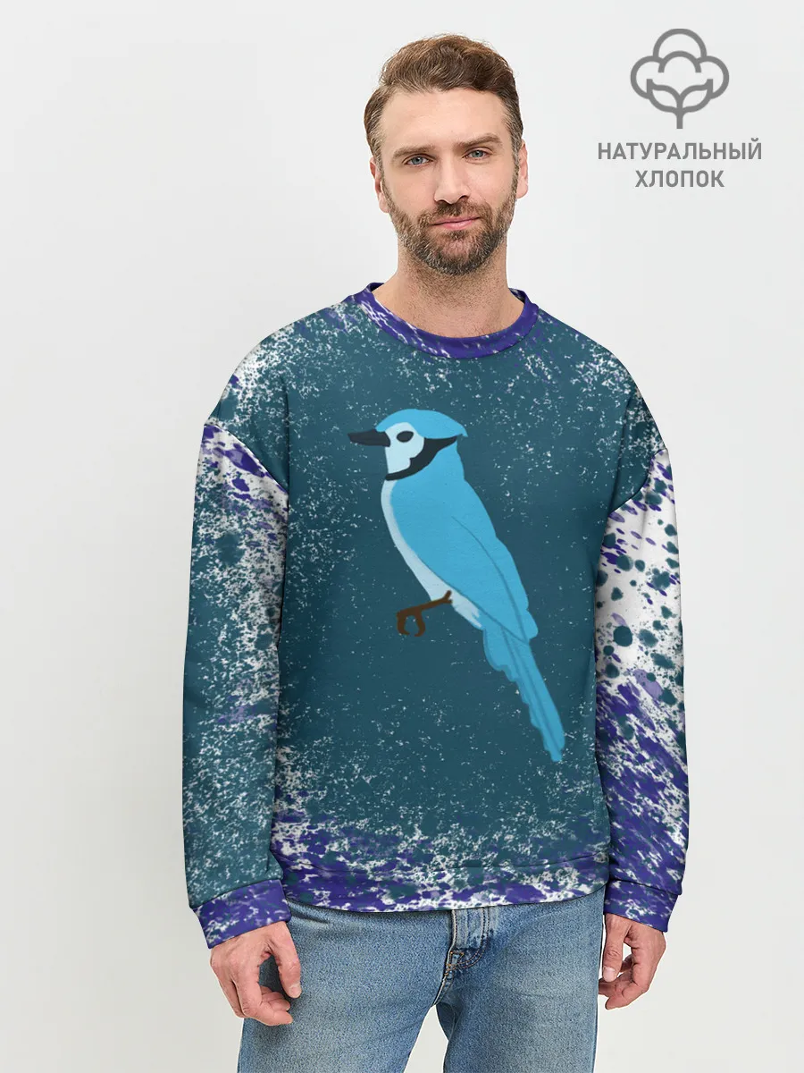 Мужской свитшот базовый / Голубая сойка