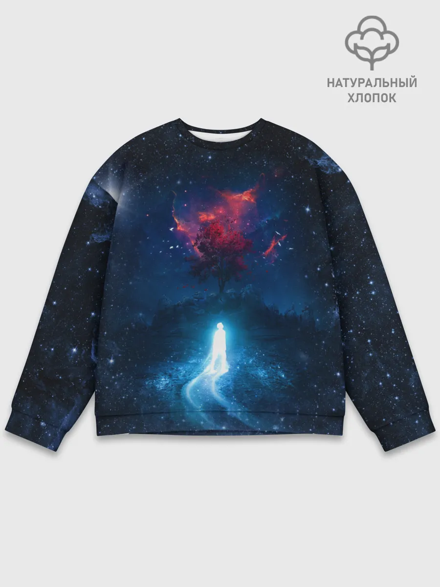 Мужской свитшот базовый / Душа идущая в космос | Soul space