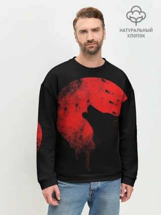 Мужской свитшот базовый / Wolf 3D