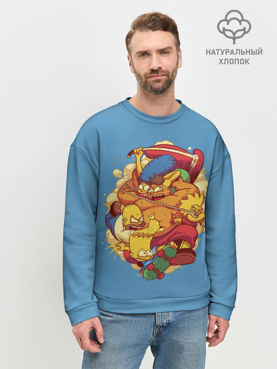 Мужской свитшот базовый / Драка с Симпсонами