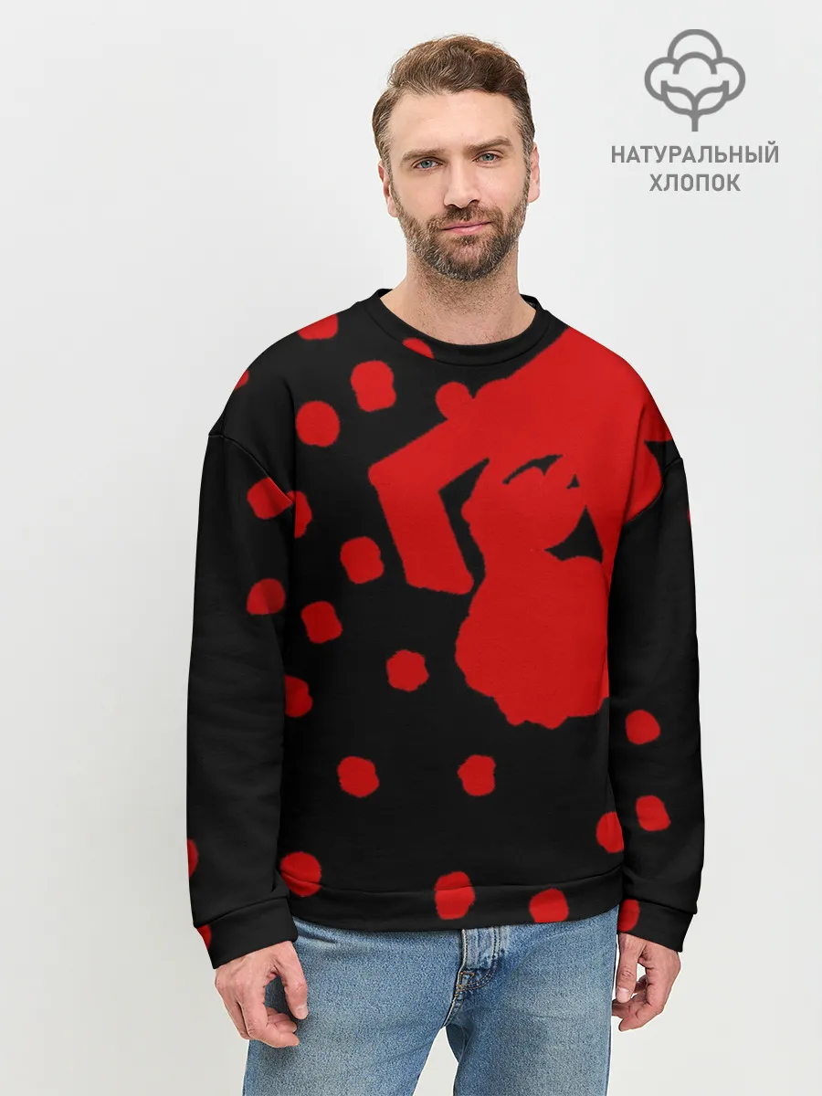 Мужской свитшот базовый / Japanese characters and a face