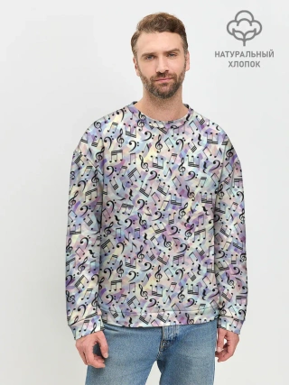 Мужской свитшот базовый / Музыкальные Ноты