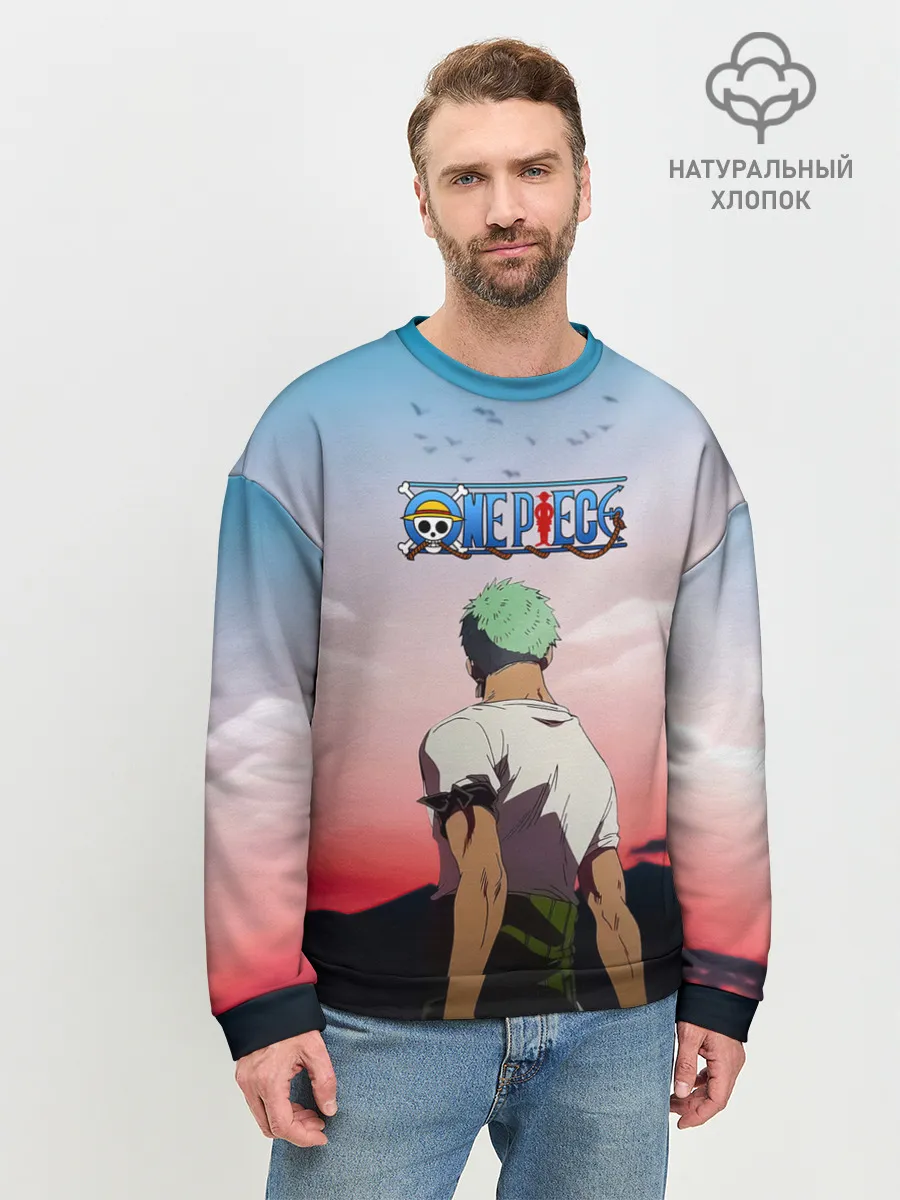 Мужской свитшот базовый / Ророноа Зоро эпичный One Piece