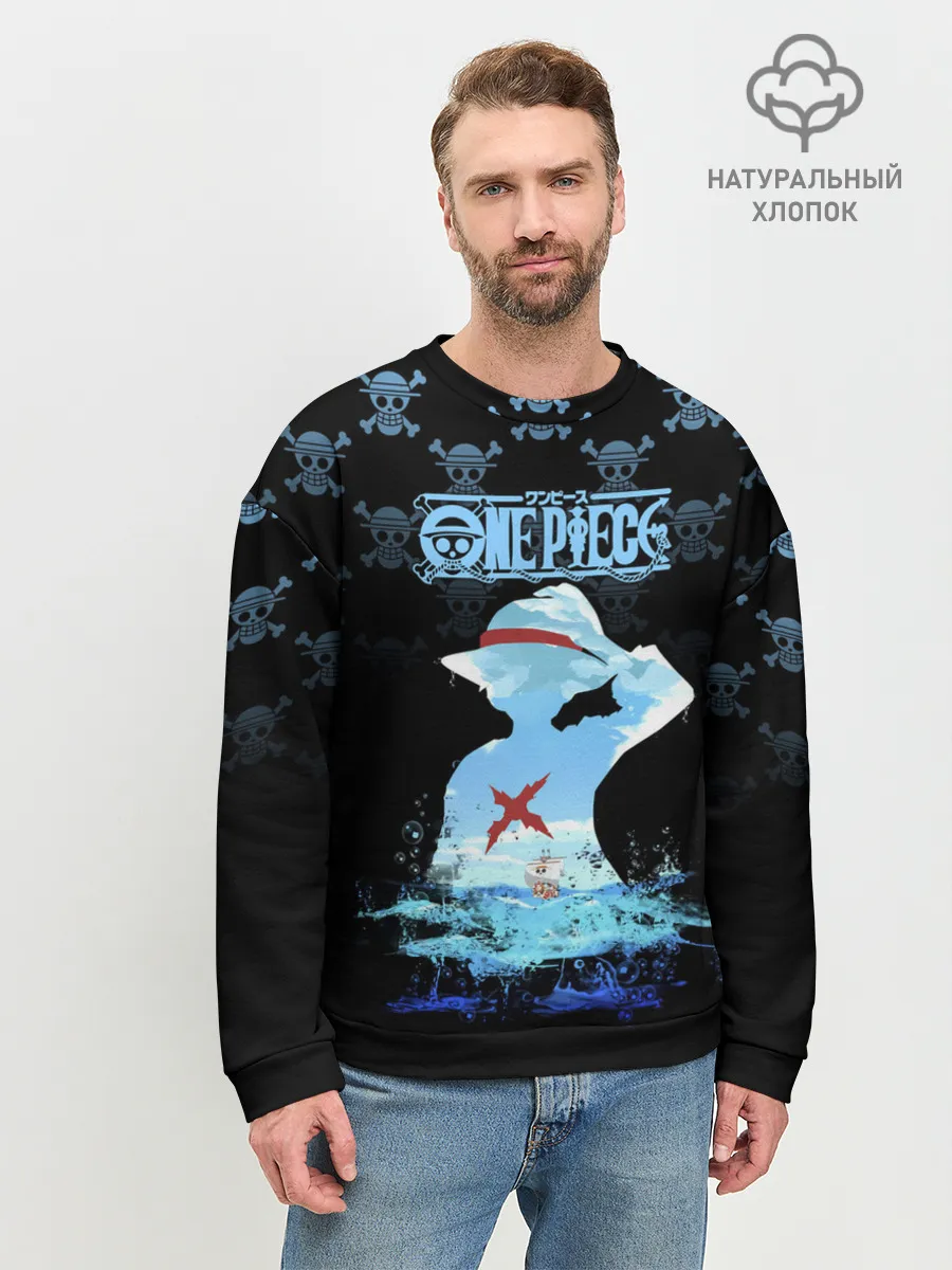 Мужской свитшот базовый / Луффи | Пираты Соломенной Шляпы