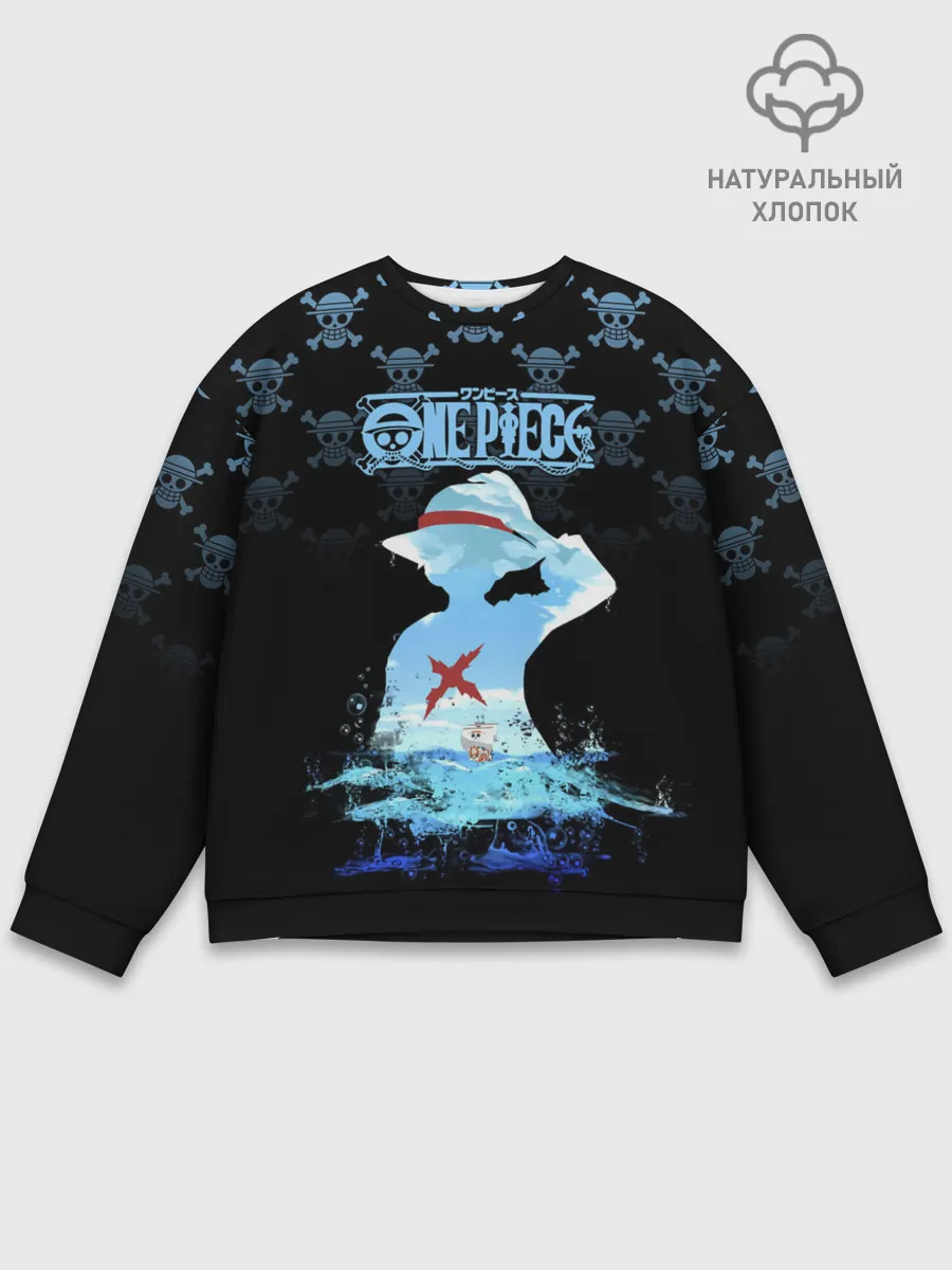 Мужской свитшот базовый / Луффи | Пираты Соломенной Шляпы