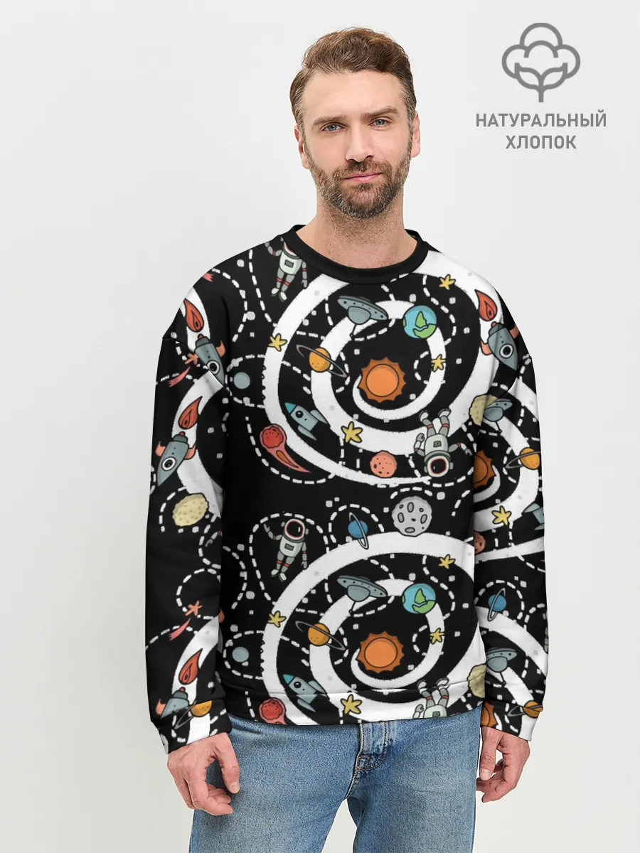 Мужской свитшот базовый / Космический астронавт