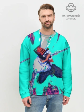 Мужской свитшот базовый / ЧЕЛОВЕК БЕНЗОПИЛА ДЕНДЖИ