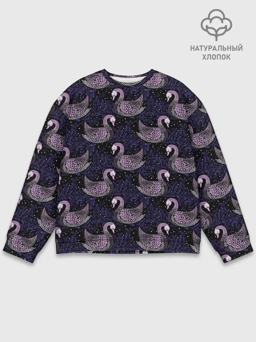Мужской свитшот базовый / Лебеди из бисера