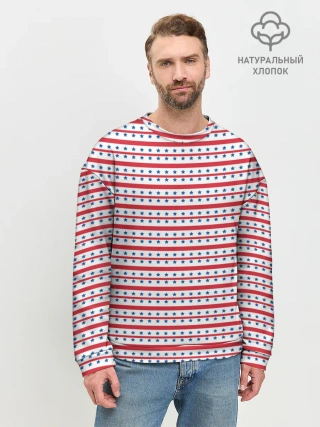 Мужской свитшот базовый / Звезды с полосками