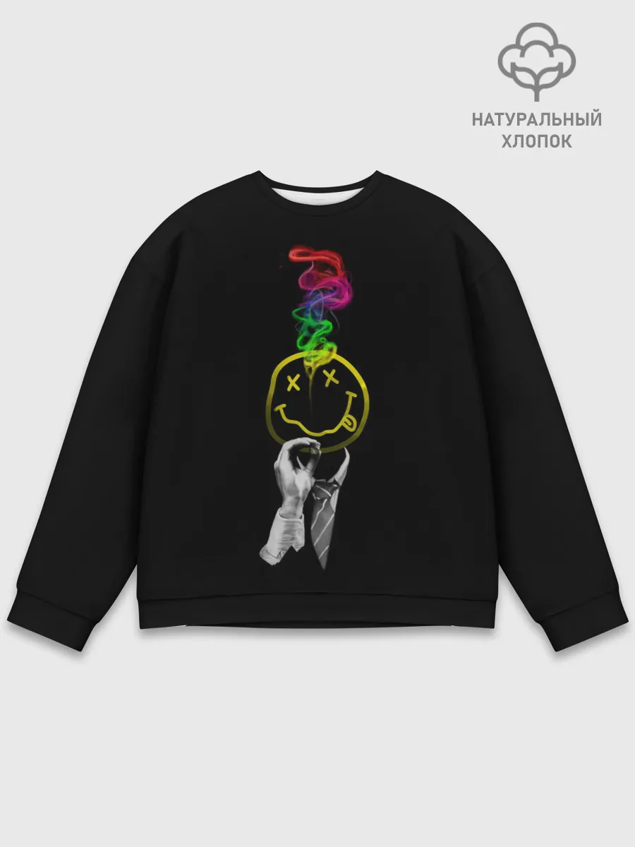 Мужской свитшот базовый / Нирвана смайл
