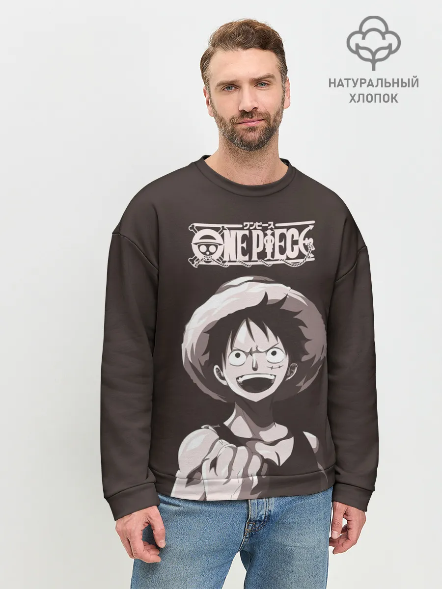 Мужской свитшот базовый / One Piece | Манки Д. Луффи