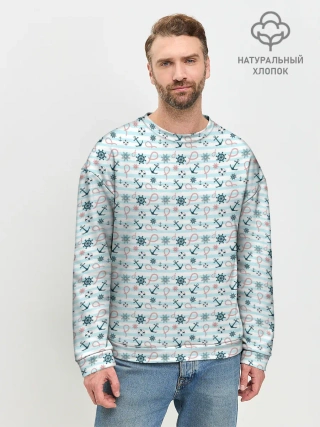 Мужской свитшот базовый / Морской фон