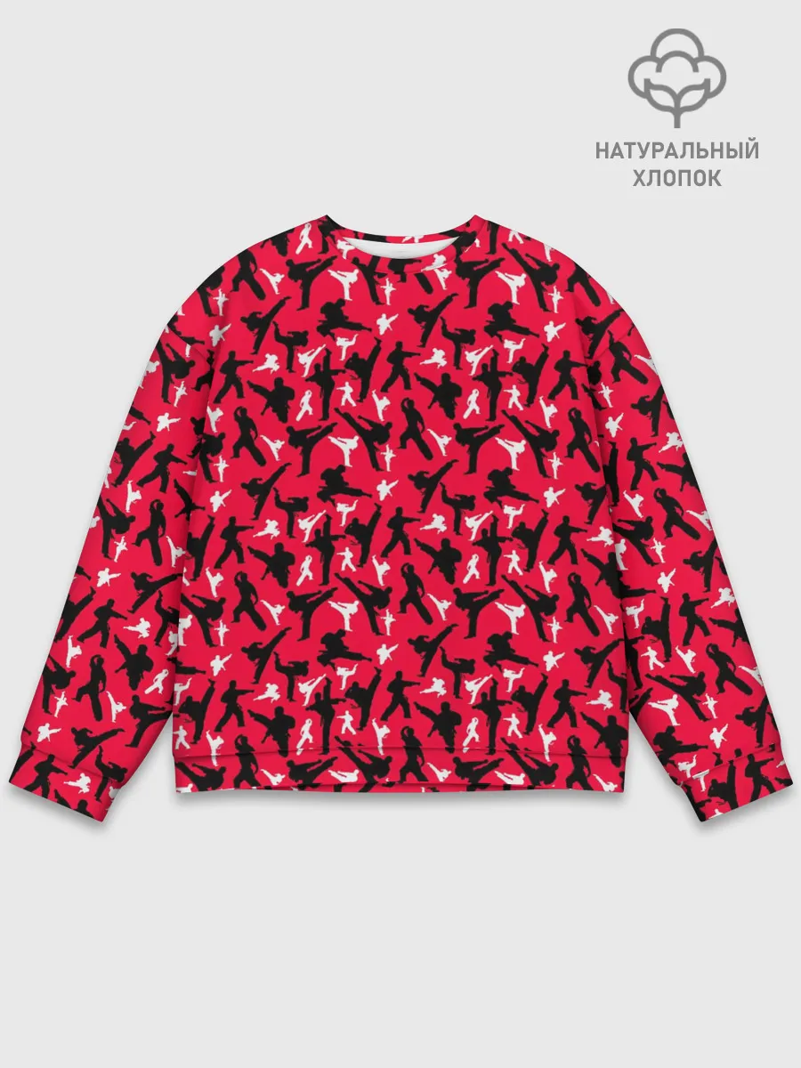 Мужской свитшот базовый / Белый Каратист против Черного