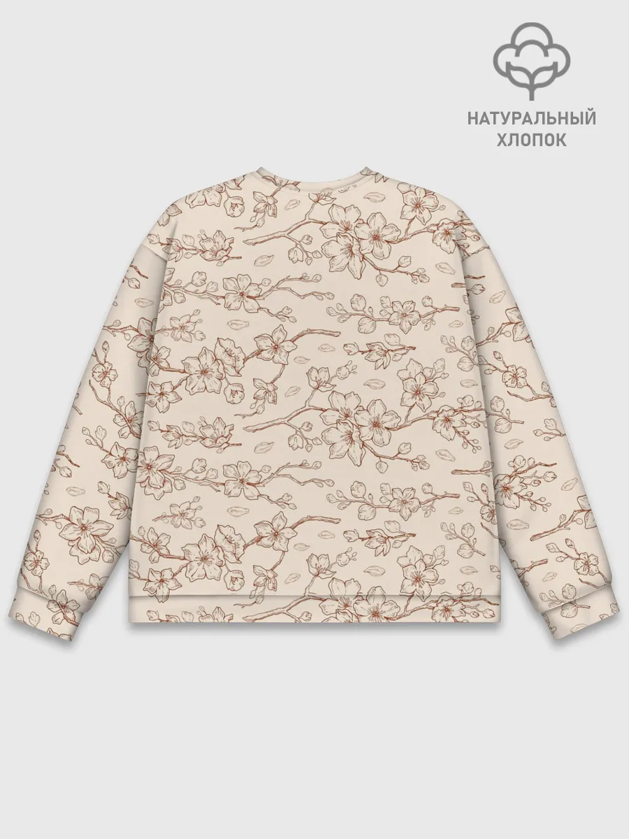 Мужской свитшот базовый / Китайский Дракон и Сакура