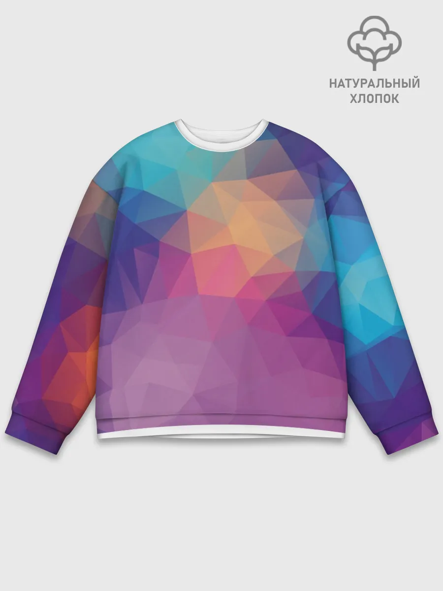 Мужской свитшот базовый / Цветные полигоны - Градиент