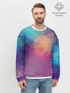 Мужской свитшот базовый / Цветные полигоны - Градиент