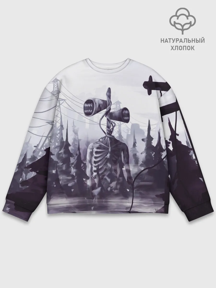 Мужской свитшот базовый / СИРЕНОГОЛОВЫЙ В ГОРОДЕ