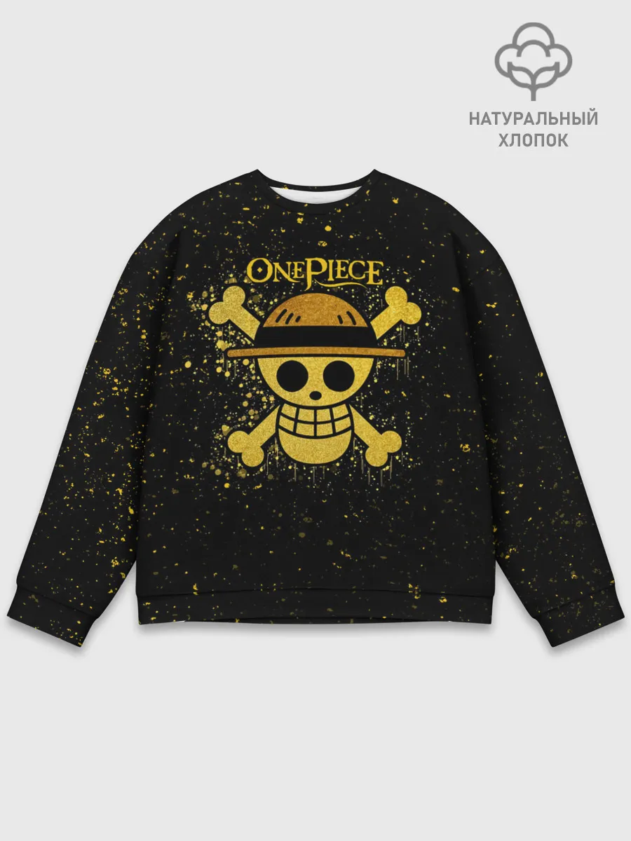 Мужской свитшот базовый / Веселый Роджер пиратов Соломенной Шляпы
