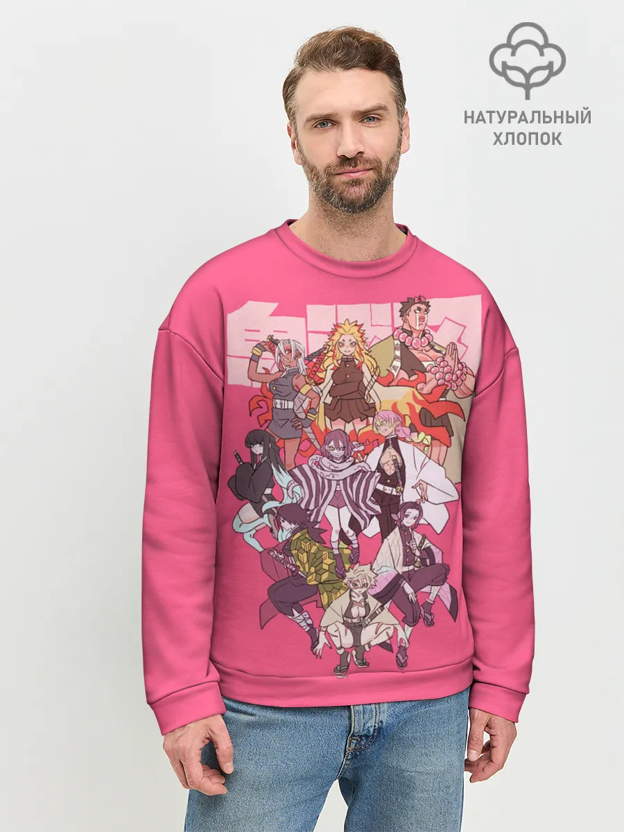 Мужской свитшот базовый / Slayers on pink