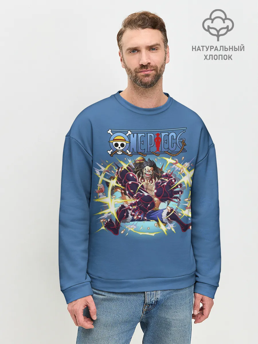 Мужской свитшот базовый / Атака Луффи взрыв | One Piece