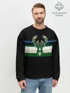 Мужской свитшот базовый / Milwaukee Bucks форма. Statement Edition