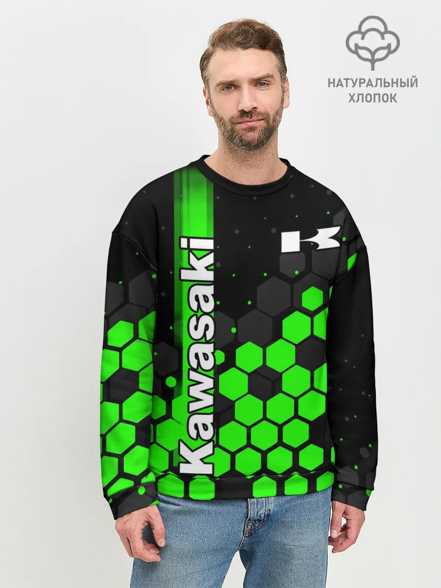 Мужской свитшот базовый / KAWASAKI / КАВАСАКИ