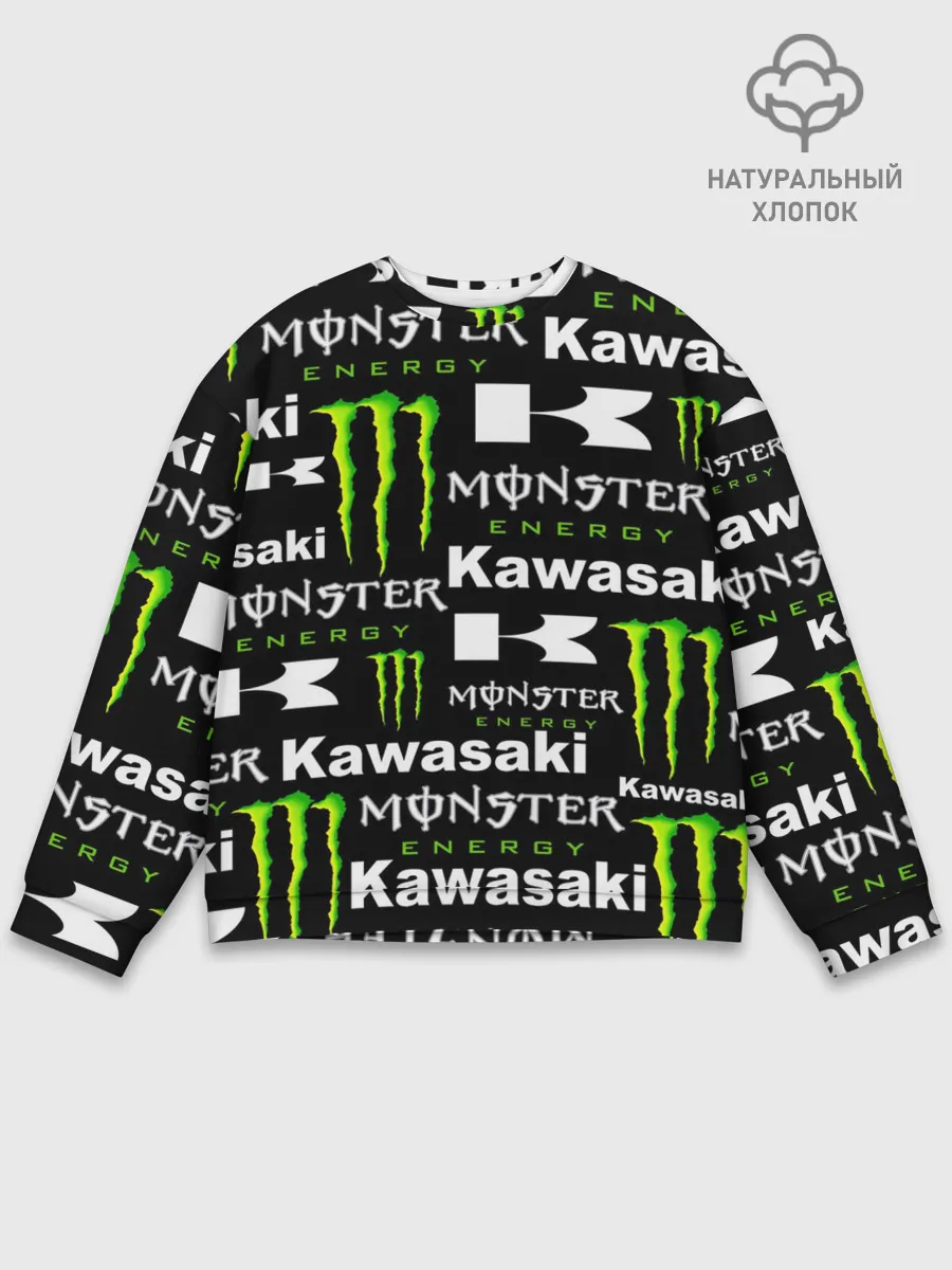 Мужской свитшот базовый / KAWASAKI X MONSTER ENERGY