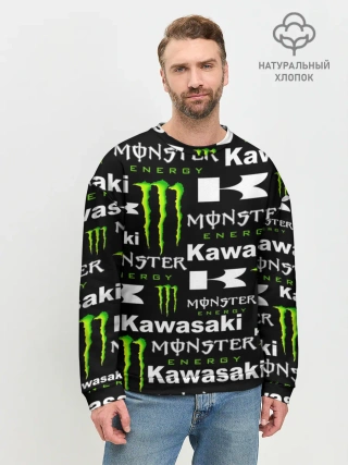 Мужской свитшот базовый / KAWASAKI X MONSTER ENERGY