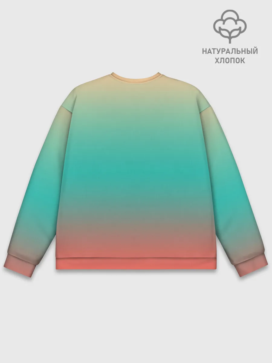 Мужской свитшот базовый / Красно-бирюзовый градиент