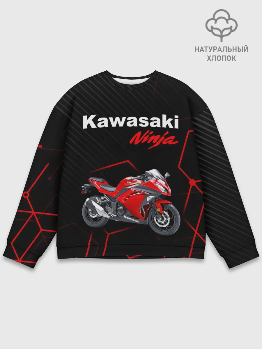 Мужской свитшот базовый / KAWASAKI NINJA / КАВАСАКИ