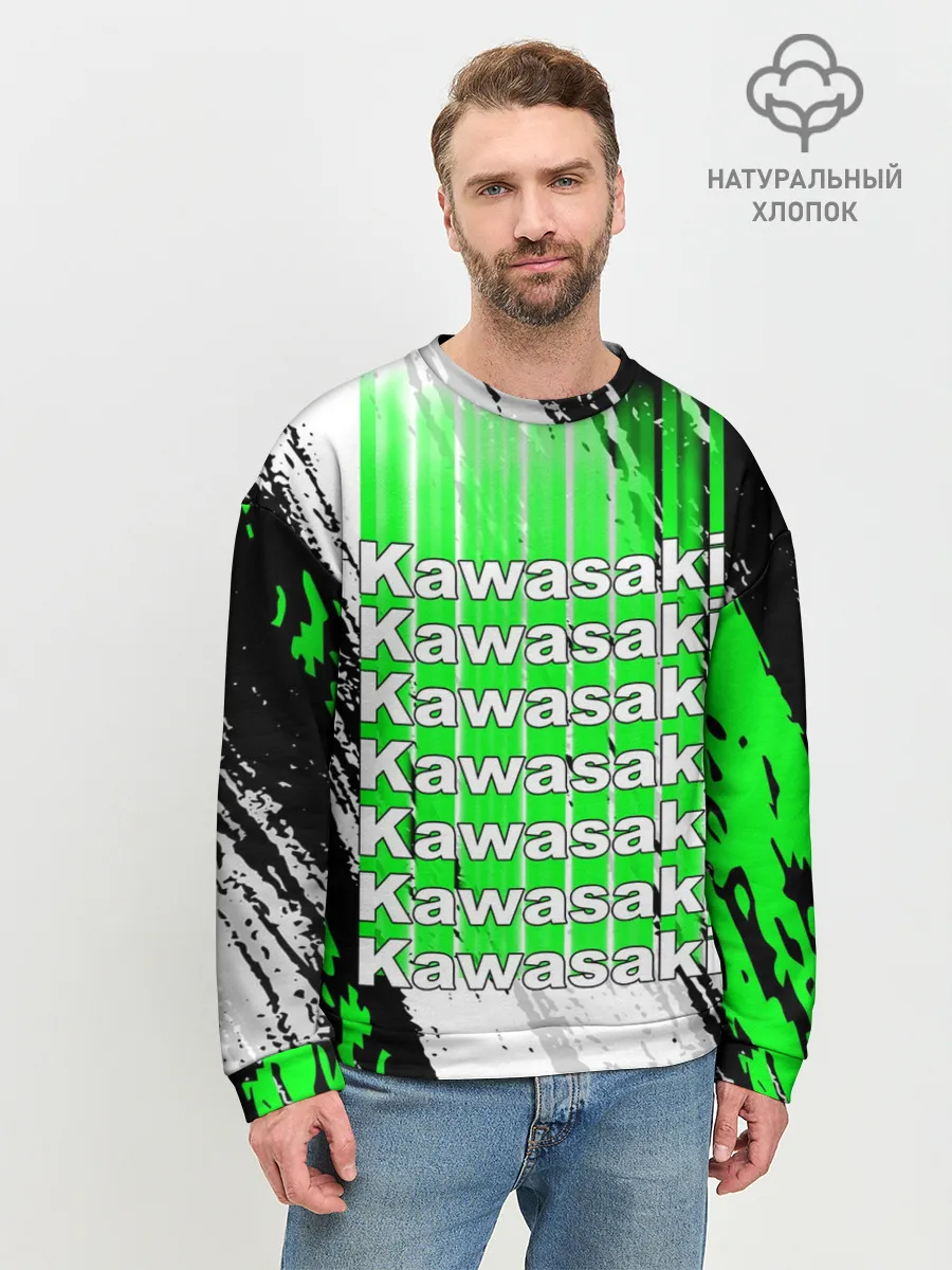 Мужской свитшот базовый / KAWASAKI / КАВАСАКИ / SPORT