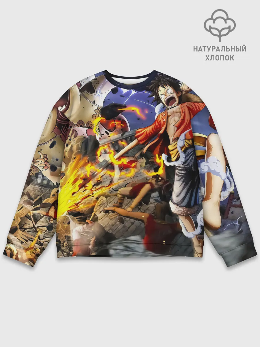 Мужской свитшот базовый / Экшен One Piece. Большой куш