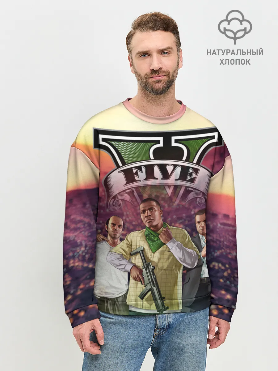 Мужской свитшот базовый / GTA V | TEAM FOREVER AND EVER