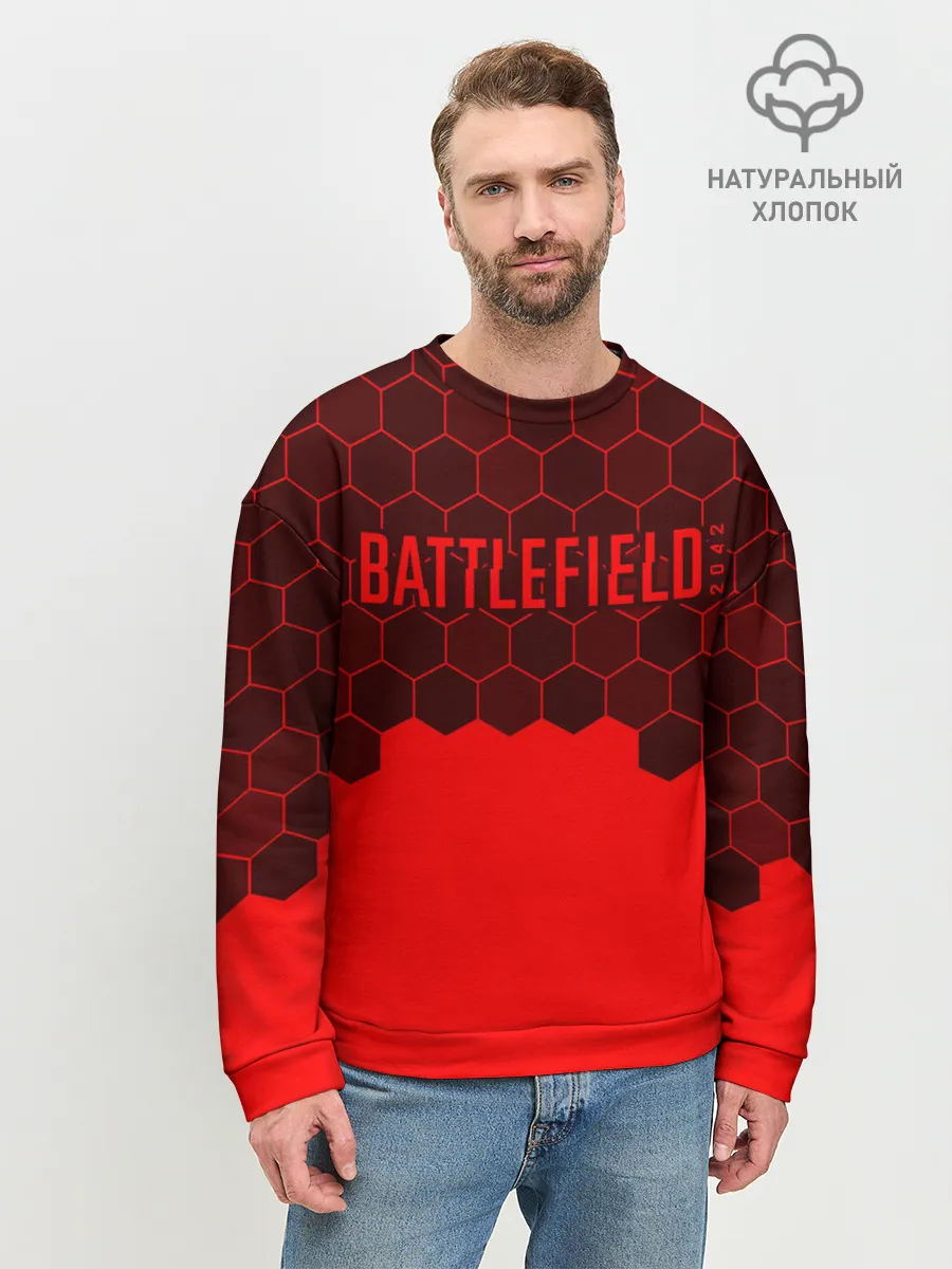 Мужской свитшот базовый / Battlefield 2042 - Hexagon
