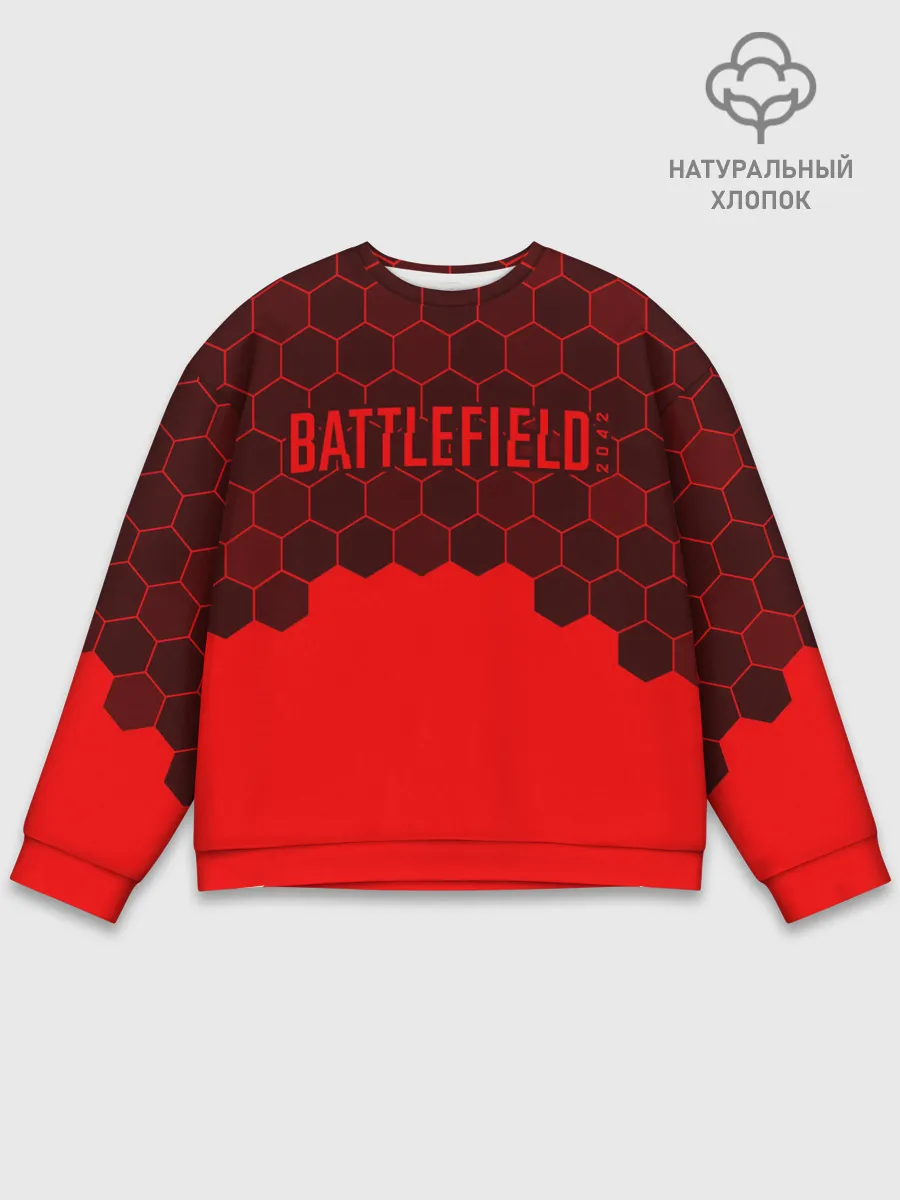 Мужской свитшот базовый / Battlefield 2042 - Hexagon