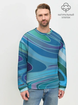 Мужской свитшот базовый / Морская волна